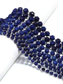  1 Strand 6/8/10mm Natural Lapis Lazuli Round Rondelle Cylinder Faceted Loose Spacer Stone Bead For Jewelry Making DIY Bracelets Accessories - Multicolor - View 2