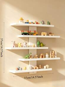 1pc 5-Tier White Storage Rack, Children's Room Nursery Decor Room Essential - Multicolor - View 3