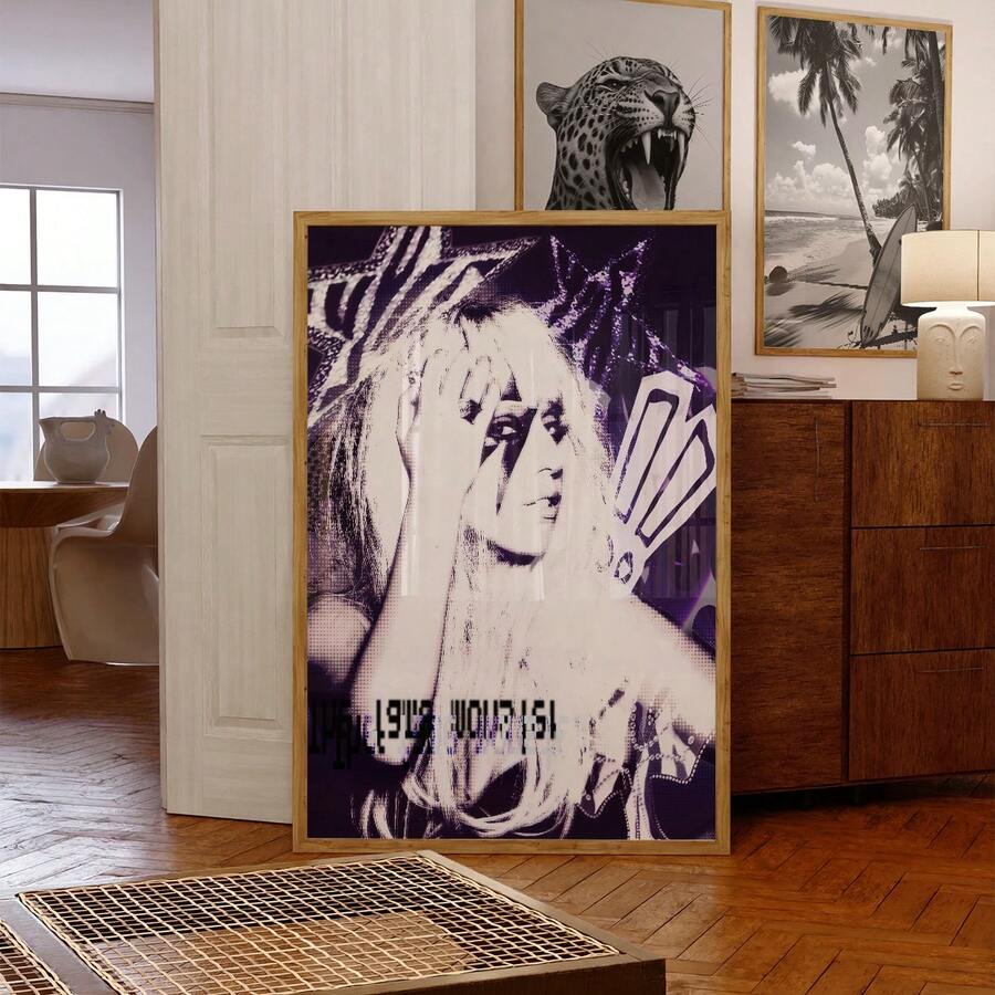 1pc FramelessY2K Pop Star Canvas Poster, Singer Wall Art Decor For Bedroom, Living Room, Dorm Essentials, Funky Vintage Prints For Back To School, College Room - Y2K - View 1
