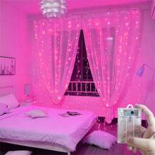 Battery Powered Fairy Curtain Lights, String Lights For Yard, Background Wall Decoration, Suitable For Wedding, Christmas, Halloween, Party, Holiday Lighting, Camping Decoration, Patio Decoration, Home Lighting, Room Decoration, Garden Decoration, 8 Lighting Modes, 100/200/300/600LED, Outdoor String Lights, All Season Use, 4 Colors Optional Bedroom Curtain Lights - Battery Box Curtain Light String - View 28