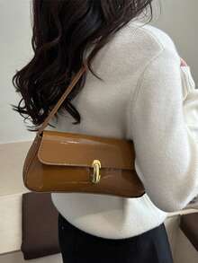 Women's Minimalist Daily Shoulder Bag - Brown - View 4