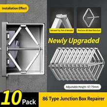 10pcs Silver Metal Plates For Electrical Box Repair, With Screws And Installation Tools, Suitable For 86 Type Switch And Socket Boxes - Socket Box Repair - View 16