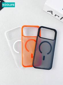Koolife 1pc Magnetic Phone Case, PC+TPU Material, 2.0mm Thickness, Matte Surface, Skin-Friendly Design, Raised Lens Protection, Anti-Slip Anti-Drop, Compatible With IPhone 17/17 Pro/17 Pro Max - Orange - View 11