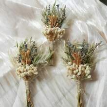1/2/4/8/12pcs Boho Mixed Artificial Mini Flower Bouquets, Durable Handmade Florals For Table Centerpiece, Bridal Shower, Gift Wrapping & Wedding DIY Crafts - Brown - View 6