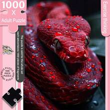 1000 Pieces Adult Mini Puzzle Box - This Precision-Cut Snake Theme Puzzle Is Adult Challenge Level, Scratch-Resistant And High Difficulty. Suitable For Family Entertainment, DIY Decoration, Art Collection, It Is A Great Gift Choice For Halloween And Christmas, Helping To Challenge The Brain And Add Fun To Life. - Multicolor - View 4