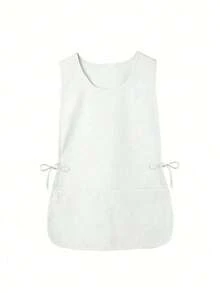Large Pocket Work Apron - Side Tie Multifunctional Vest, Suitable For Kitchen, Cleaning, Painting, Bathroom, Home, Salon - Solid Color Polyester Woven Household Item - Multicolor - View 7