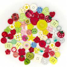 11/22/33/44/55/66/77/88Pcs Mixed Shape Resin Sewing Buttons In Box, Fruit And Heart Shaped Sewing Buttons, Star Butterfly Flower Mixed Shapes, Suitable For Sweater Cardigan Handmade Decoration - Multicolor - View 6