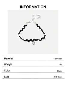 Pulsera tobillera con diseño de diamante de imitación - Negro - Ver 6
