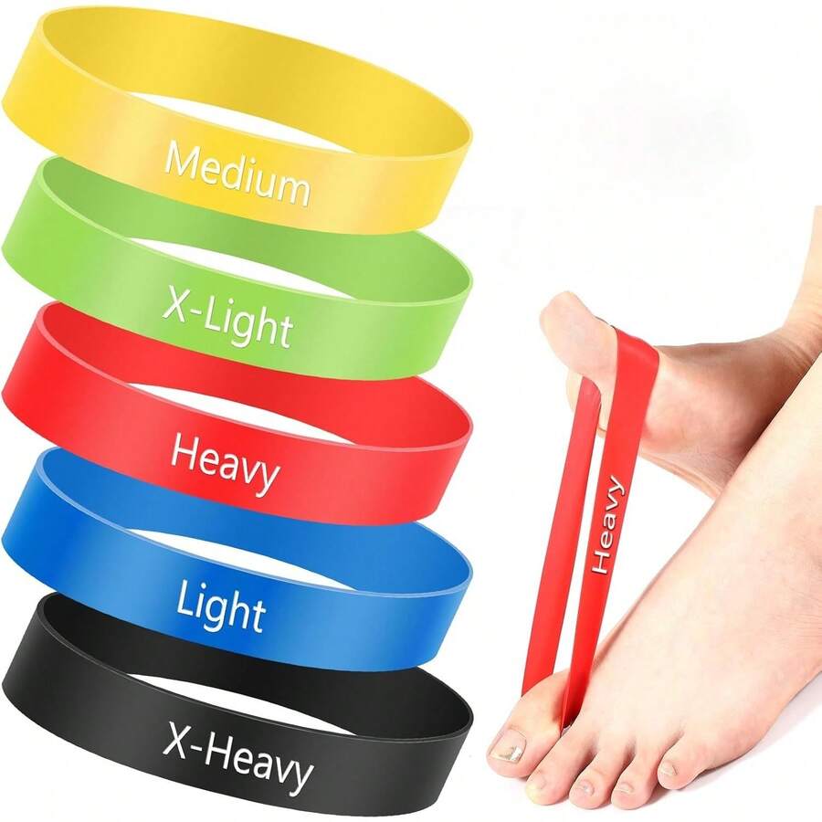 5pcs/Set Pita Peregang Jari Kaki Elastis Aneka Warna/Gradien Merah Muda/Gradien Ungu/Gradien Biru, Pita Peregang Jari Kaki untuk Pemisah Jempol, Pita Peregang Jari Kaki Unisex untuk Yoga, Pita Latihan Jari - Beraneka warna - View 1