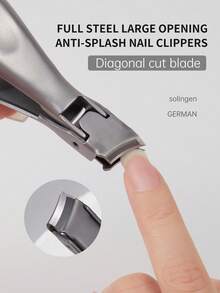 Cortador de Unhas Premium de Aço Inoxidável Baoshiman, Lâmina Afiada de Mandíbula Larga, Cortador de Unhas Anti-Respingos e à Prova de Respingos, Ferramentas Profissionais de Manicure - Multicolorido - Visão 8