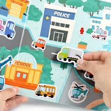 Reusable DIY Sticker Book, Multi-Scene Multi-Theme Bubble Stickers, Portable Quiet Busy Sticker Book, Children's Sticker Toy Gift - Multicolor - View 5