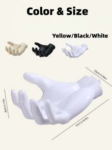 1/2/3pcs Palm-Shaped Storage Rack, Creative Hand-Shaped Wall-Mounted Jewelry Storage Tray, Black White Yellow Optional, Bathroom Bedroom Vanity Decor Hanging Storage Rack, Aesthetic Home Decor And Back To School Gift Supplies - Multicolor - View 5