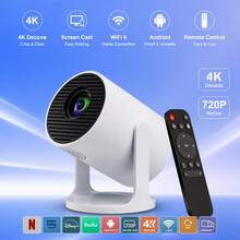 BAIYIG 1pas 2026 USB New HD Portable Smart Projector, 12V 1080P High Definition WiFi6, Built-In Speaker, Android 13 System, 360° Rotatable Stand, Comes With EU USB Adapter, Easily Connect To Smartphone And Laptop – Perfect For Home Theater - Multicolor - View 2