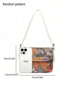 Vacation Style Premium Texture Flip Shoulder Bag, Embroidered Sequin Flower Decoration Design, Elegant And Exquisite Fashion Style Women's Armpit Bag - Multicolor - View 7