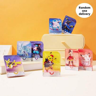Miniso Pokémon UNITE Quicksand Liquid Shaker Acrylic Pendant Blind Box, Akrilik Transparan dengan Glitter Mengapung, Dekorasi Gantung Ransel, Ornamen Koleksi IP Game (1 PC Pengiriman Acak)