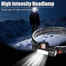 Multi-Functional Headlamp & Flashlight, ABS Material Rechargeable Light With Power Indicator, Super Bright Portable Torch For Night Lighting, Power Outage Emergency & Repair Work - Multicolor - View 10