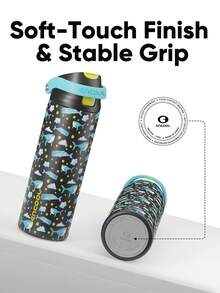 Meoky 24oz Stainless Steel Insulated Water Bottle, 2-in-1 Straw & Spout Lid, Leakproof Vacuum Tumbler, Double Wall Travel Mug, Fits Car Cup Holder for Gym, Office, Travel & Outdoor - 星空鯨(夜光) - 查看 5