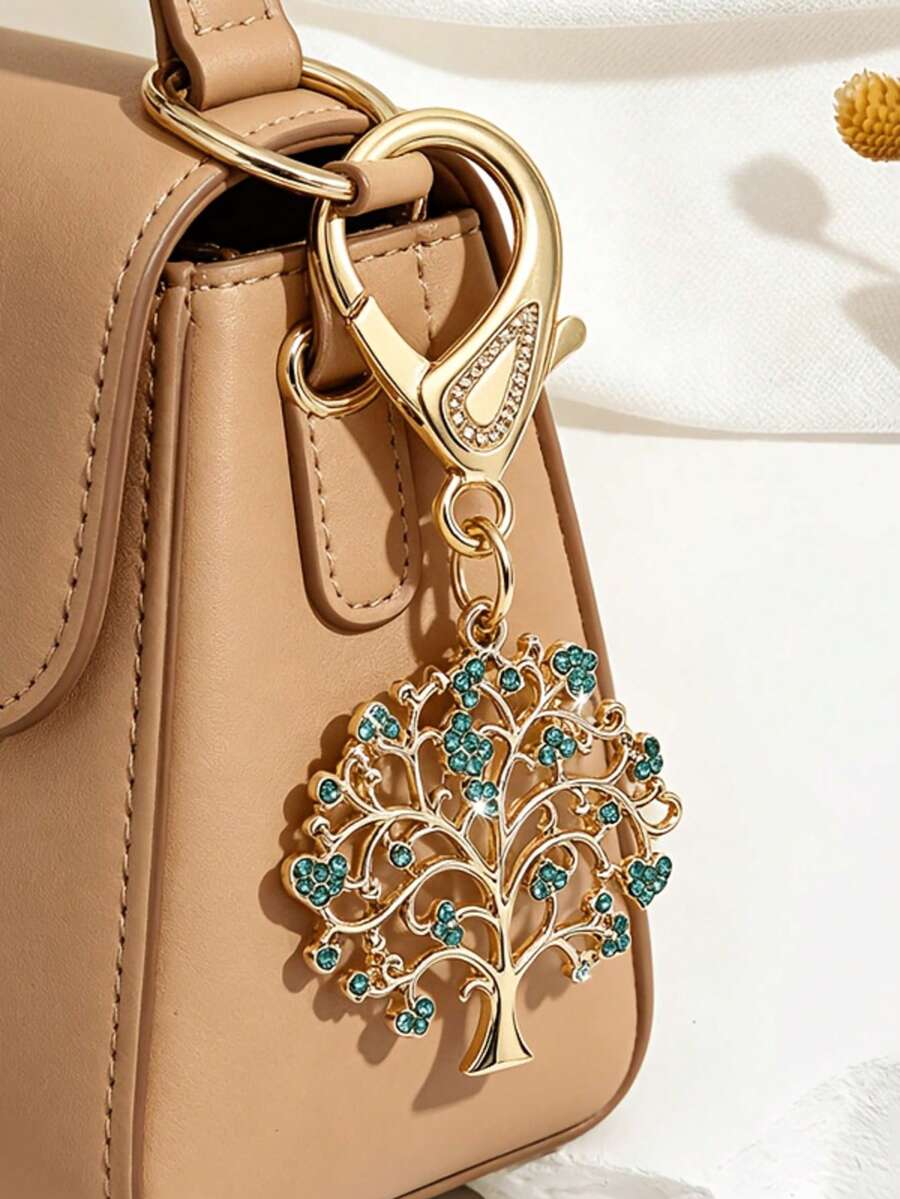 Fashionable Luxurious Exquisite Creative Multifunctional Tree Of Life & Money Tree Keychain/Bag Charm, Suitable For Women's Car Keys And Bag Decoration - Multicolor - View 1