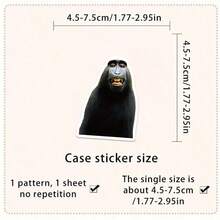 50pcs Monkey & Gorilla Pattern Vinyl Cartoon Highly Attractive Decorative Stickers, Suitable For Planner, Envelope Sealing, Guitar, Musical Instruments, Halloween, Christmas, Teen Party Supplies, Rewards And Inspirational Decoration - 50pcs-multicolor - View 3