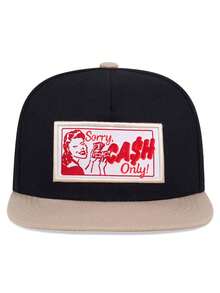 1pc Men's Fashion Flat Edge Hat CASH Women's Labeling Embroidered Hip Hop Hat Outdoor Adjustable Sunscreen Baseball Hat Daily Commuter Decorative Hat - CASH - 查看 4