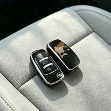 1pc Car Key Case-Exquisite Print,Suitable For Audi A3 8P, A6 C6, Q3 8U, A1 8X, Q7 4L, TT 8J, R8 42.Advanced Soft-Touch, Does Not Block Signal, Unisex. - Audi 3 Button Model CA - View 9