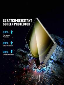 Navigator 3pcs Curved Unlock Tempered Glass Screen Protector Compatible With Samsung Galaxy S23 Ultra, Supports Fingerprint Unlock, Waterproof, Anti-Fingerprint, Anti-Drop, Anti-Scratch, Anti-Collision Screen Protection Essentials, Applicable To Daily Shield, Office, Home Daily Shield Office Home Phone Screen Protector Phone Accessories Shockproof Anti-Fall Scratch Resistant - Clear - View 10