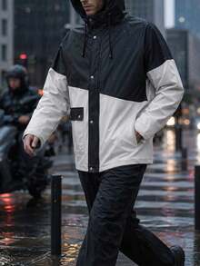 1 Set Unisex Adult Split Raincoat Suit, Includes Waterproof Jacket And Rain Pants, Hooded Full Body Waterproof, Specially Designed For Motorcycle Riding Heavy Rain Protection; Full Coverage Waterproof Rain Gear Set - Men's and Women's Styles - View 6