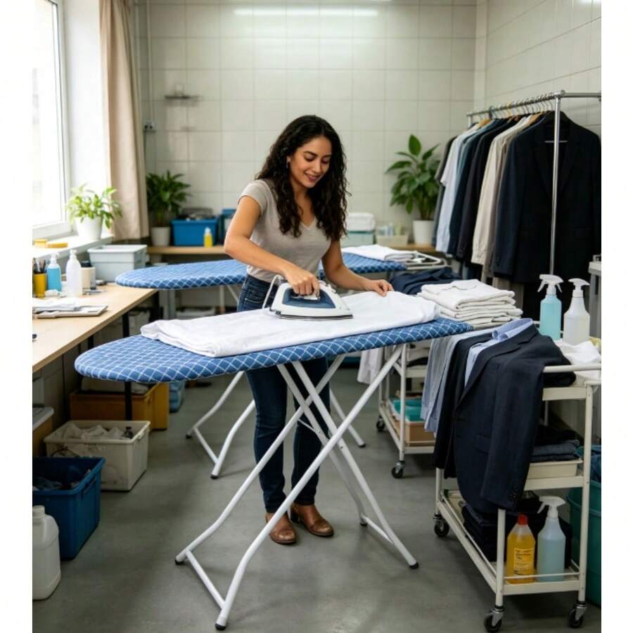 Tabla de planchar plegable altura ajustable superficie engrosada almacenamiento compacto hogar dormitorio lavandería soporte estable fácil guardar - por defecto - Ver 1