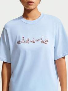 Nike Women's AS W NSW SS TEE BOXY Short Sleeve Knit Collarless T-Shirt TIW1213-407 - Blue - View 3