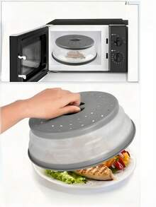2pcs Splash Guard Set, Suitable For Stand Mixer - Splash Guard With Measurement Markings, Oil-Resistant Lid, Easy To Clean And Mess-Free Cooking, Kitchen Accessory | Transparent Design | Easy-Clean Material (Random Style) - Multicolor - View 3