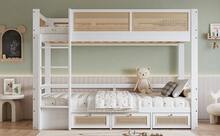 Kids Bed Frame With Shelves, White And Natural - Natural and White - 查看 9