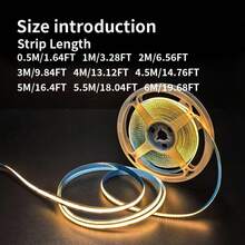 LQHZMYY 5V USB COB 高亮度 LED 燈條 自黏式觸控 LED 燈帶,室內氛圍燈,適用於電視背光、臥室、客廳、婚禮、聖誕節、萬聖節派對、家居裝飾、小夜燈 - 彩色 - 查看 2