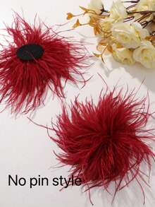 1pc Handmade Firework Feather Flower Brooch, Colorful Accessory For Women's Hats, Clothing, Wedding, Party - Feather Flower - View 18