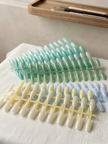 240片 2026新款裸色杏仁形穿戴甲，簡約優雅假指甲，極簡設計穿戴甲，適合女性與女孩日常佩戴（中長杏仁形） - 彩色 - 查看 6