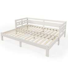 Heart Shaped Sofa Bed Frame White Wood 90x200cm - White - View 9