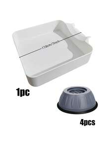 1pc Heavy Duty G-Shaped Washing Machine Drain Pan, Upgraded Large Capacity Washing Machine Dehydration Tray, Multi-Functional Washing Machine Drain Accessory, Washing Machine Outlet Cleaner And Organizer, Suitable For Washing Machine Outlet Water Storage, Bathroom Accessory, Home And Travel Essential, Decorative Storage, Halloween, Housewarming Gift - Multiple Styles - View 11