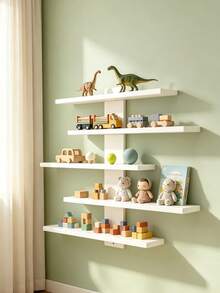 1pc 5-Tier White Storage Rack, Children's Room Nursery Decor Room Essential - Multicolor - View 1