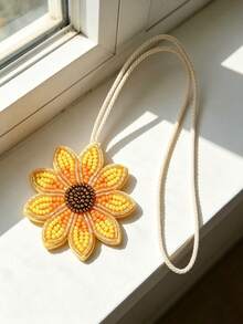 1PC Beads, Sunflower, Plant Decoration, Fashion Charm Pendant, Personalized Cute Backpack Charm, Shoulder Bag Accessory, Tote Bag Charm, Luggage Accessory, Holiday Gift, Car Accessory - Yellow - View 6