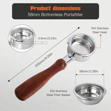 58mm 3-Ear Bottomless Portafilter, Professional Espresso Handle, Compatible With CASABREWS 5700 Series Neutron Pro Ultra 4700Gense, 304 Stainless Steel Material, Includes Filter Basket, 4.9mm Thickness - Multicolor - View 2