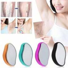 2pcs Random Color Crystal Hair Removal Eraser, Unisex, Reusable Crystal Hair Remover, Painless Exfoliating Hair Removal Tool, Suitable For Back, Arms, Legs, Upgraded Reusable Nano Women's Leg Hair Remover - Multicolor - View 2