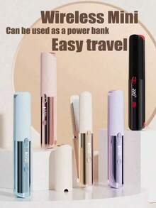 Rizador de Cabello Mini Inalámbrico, Power Bank de Viaje 2 en 1, Plancha Portátil con Pantalla LED & Temperatura Ajustable, Recargable por USB, Herramienta de Peinado Compacta Multicolor para Uso Diario & En Movimiento, Esencial para Regreso a Clases. - Varios modelos - Ver 3