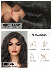 7JHH WIGS 女用深棕色短波浪假髮 14 吋肩長波波頭捲髮假髮，側分瀏海，自然合成耐熱纖維髮，適合日常、Cosplay、派對使用 - 深棕色 - 查看 7