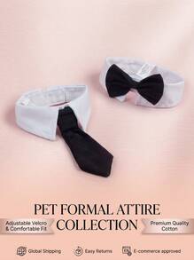 PETSIN 1pcPet Bowtie Necktie Bowknot Wedding Neck Bib False Collar - Multicolor - View 3