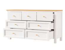 Rotating Desk With Cabinet - 2 In 1 - Shelf And Sideboard, Oak White Finish - White and Oak - View 9
