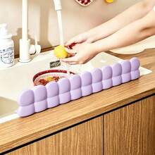 1pc Beige/Purple/Red Silicone Sink Splash Guard With Suction Cup, Kitchen Sink Splash Guard, Restaurant Sink Splash Guard - Multicolor - View 10