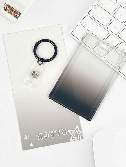 1PC Personalized DIY Transparent Gradient Decorative Card Sleeve Material With Keychain Backpack Pendant