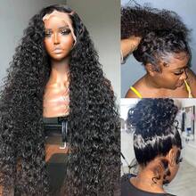 Dollface 360 Invisible Drawstring Full Lace Human Hair Wig Transparent HD Lace Pre Plucked Deep Wave 360 Invisi Strap Lace Front Wigs For Women 20 40 Inch - Natural Black - View 10