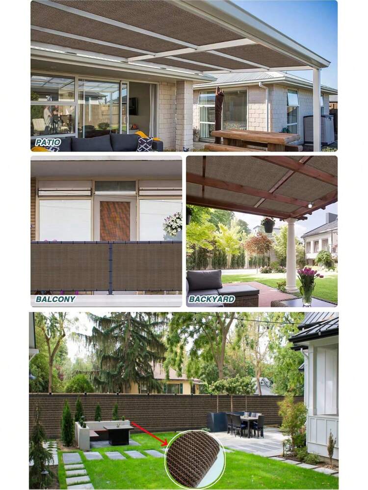 Brown High Shade Rate Sunshade Net For Outdoor Garden, Suitable For Yard, Orchard, Farm, Garage, Rest Area, Construction Site, Indoor Balcony, Patio Area, With Cooling, Sun Protection, Heat Insulation And Temperature Reduction Functions - Multiple Styles - View 3