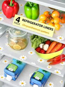 LMMAKE 4/12 divisores lavables para refrigerador: tapetes impermeables y oleofóbicos. Organizan y protegen estantes de vidrio, gabinetes y cajones del congelador/refrigerador. Previenen derrames y simplifican la limpieza. Accesorios esenciales de almacenamiento y organización para la cocina, ideales para chefs caseros y familias. - Alfombrilla estampada para frigorífico - Ver 9