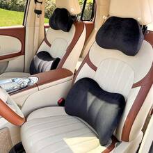 1pc Car Headrest Pillow, Memory Foam Lumbar Support Cushion For Car Seat, Neck Pillow And Back Support For Driving - A - View 3